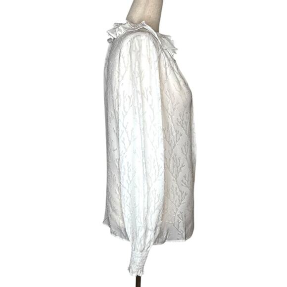 NWOT Paige Dianna Ruffle Silk White Blouse – Sz Small - Picture 6 of 15